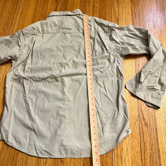 Columbia Shirt Mens Large Titanium Fishing Long Sleeve Beige - Picture 7 of 9